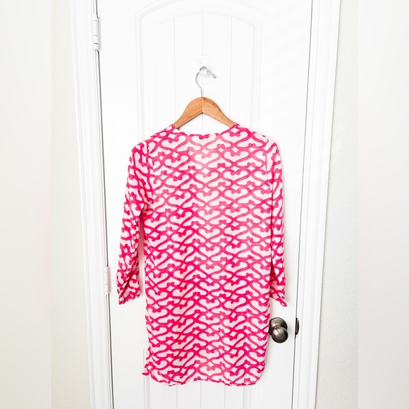Roberta Roller Rabbit XS Cotton Pink and White Tunic - Picture 2 of 2